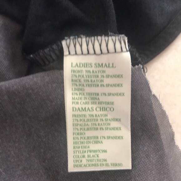 Tangerine Womens Exercise Tank Top Size Small Black Gray High Low Layered - Picture 6 of 6